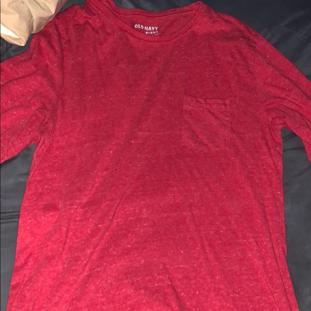 Mens Medium Long Sleeve Red Speckled OldNavy Shirt